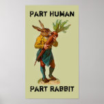 Teil-Mensch, Teil-Kaninchen-Plakat