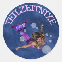 Teilzeitnixe Runde Sticker