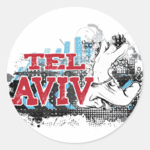 TEL AVIV - eine Schmutzart von Israels #1 Stadt Runde Aufkleber