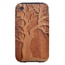 Telefon-Kasten Schnitzen-Holz Eichen-S iPhone 3 Tough Etuis