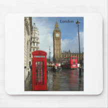 Telefonkasten Londons Big Ben (durch St.K) Mauspads