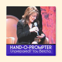Teleprompter Sarahs Palins: Das Hand-O-Sofortigere magnete