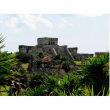 Tempel, Tulum, Mexiko Photo Statue