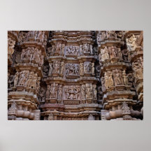 Tempel von Khajuraho, Indien Plakat