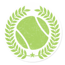 Tennis-Ball und Vintager Entwurf Tennis Teams aufkleber