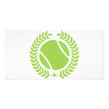 Tennis-Ball und Vintager Entwurf Tennis Teams Bildkarte
