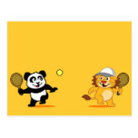 Tennis-Panda u. Löwe Postkarten
