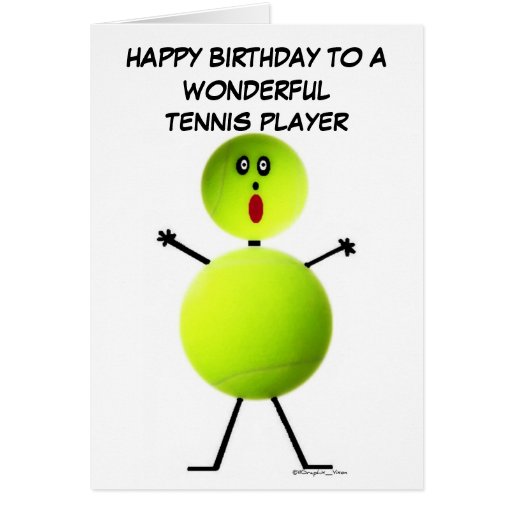 TennisSpielerGeburtstag Grußkarte Zazzle
