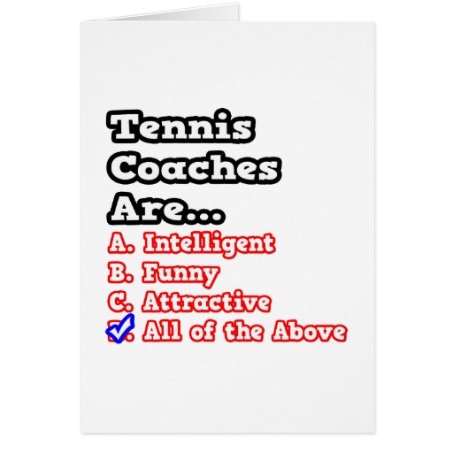 Tennis-Trainer-Quiz-… Witz Karte