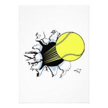 Tennisball, der durch zerreißt ankündigung