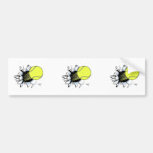 Tennisball, der durch zerreißt autoaufkleber