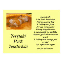 Teriyaki Schweinefilet Postkarte