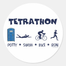 Tetrathon Triathlon-T-Shirt Sticker