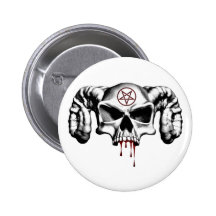 Teufel-halber Schädel Anstecknadelbuttons