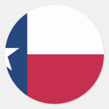 Texas-Flagge Runder Sticker