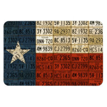 Texas-Flaggen-Lizenz-Platten-Kunst-einziger Stern- Eckige Magnete