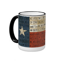 Texas-Flaggen-Lizenz-Platten-Kunst-einziger Stern- Tee Tassen