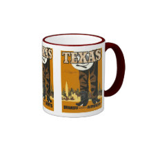Texas - Vintage Reise-Plakat-Kunst Tee Haferl