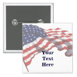 Text-amerikanische FlaggePin KRW kundenspezifische Anstecknadelbutton