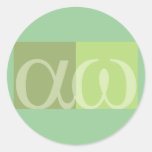 textArt Alpha Omega Runder Sticker