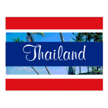 Thailand-Flagge Postkarte