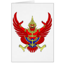 THAILÄNDISCHES THAILAND-WAPPEN EMBLEM-FLAGGE GRUßKARTEN