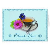 Thank you card teacup and daisies