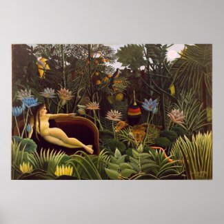 The Dream Henri Rousseau Jungle Flowers Painting Print