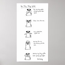 The Itsy Bitsy Spider Pug Poster