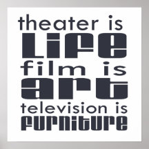 Theater gegen Film gegen Fernsehen Plakatdruck
