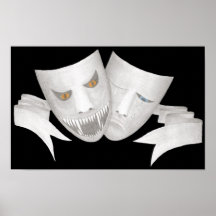 Theater-Masken-Druck Plakat