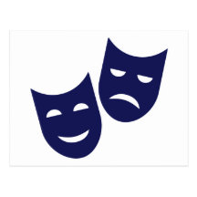 Theater maskiert Schauspieler Postkarten