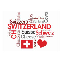Thema-Tourismus-Visitenkarten der Schweiz Schweize