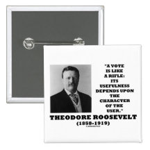 Theodore Roosevelt-Abstimmung ist wie ein Gewehr-C Anstecknadelbutton