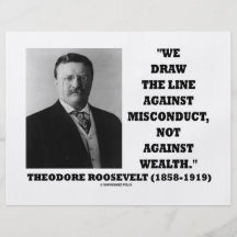 Theodore Roosevelt gegen Betragen-nicht Reichtum Vollfarbige Flyer