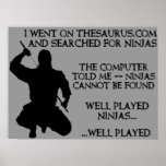 Thesaurus Ninjas lustiges Ninja Plakat-Zeichen