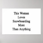 This Woman Loves Snowboarding More Than Anything Poster