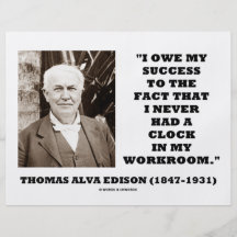 Thomas Alva Edison schulden Erfolg hatte nie Uhr-A Flyerbedruckung