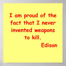 Thomas Alva Edison Zitat Poster