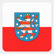 Thüringen Landesflagge Quadrataufkleber
