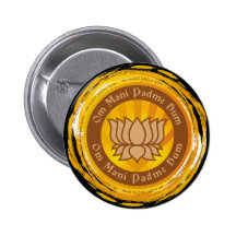 Tibetanische Beschwörungsformel-Lotos-Blume Anstecknadelbutton