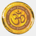 Tibetanische Beschwörungsformel mit Om-Symbol Sticker
