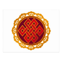 Tibetanischer Karma-Buddhismus-ewiger Knoten Postkarten