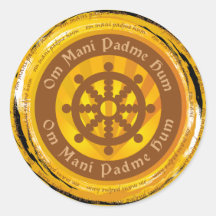 Tibetanisches Beschwörungsformel Dharma Rad Runder Sticker