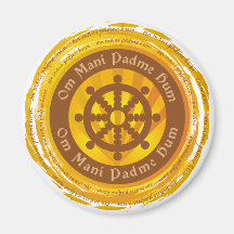 Tibetanisches Beschwörungsformel Dharma Rad Kühlschrankmagnet