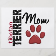 Tibetanisches Terrier-Mamma-Tatzen-Druck 2 Flyer Druck