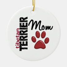 Tibetanisches Terrier-Mamma-Tatzen-Druck 2 Ornamente