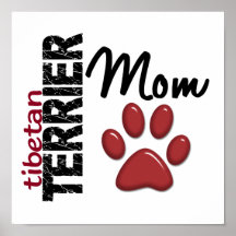 Tibetanisches Terrier-Mamma-Tatzen-Druck 2 Plakat