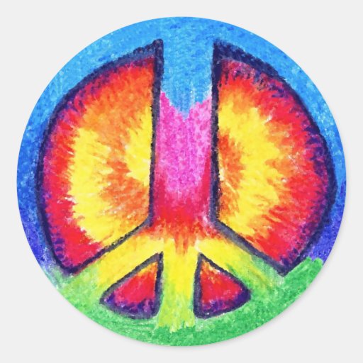 Tie~Dyed Frieden Runder Sticker