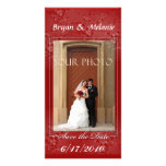Tiefrote Save the Date Wedding Fotokarte
